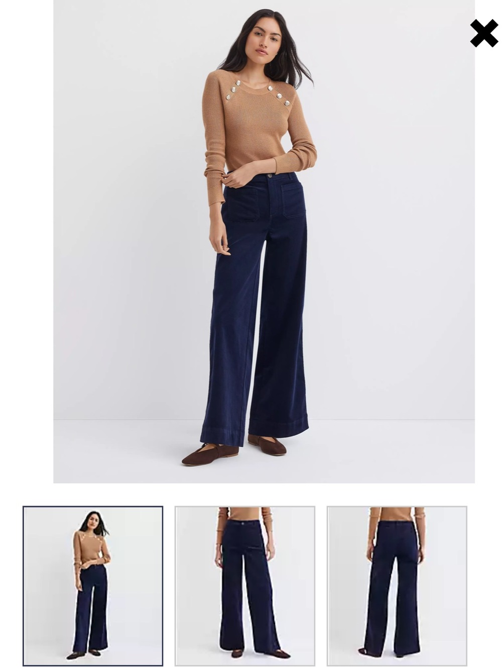 LOFT Palmer Wide Leg Corduroy